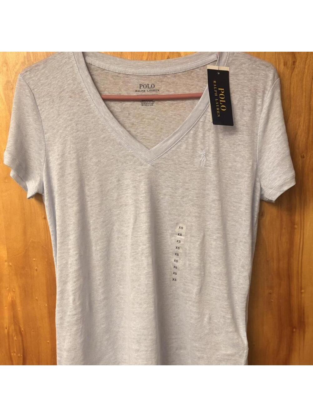 Polo Ralph Lauren Women's Gray V-Neck T-Shirt XS